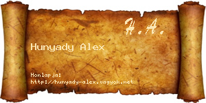 Hunyady Alex névjegykártya